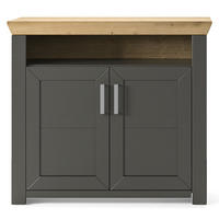 KOMMODE  in 104,5/93,4/42,2 cm  - Eichefarben/Graphitfarben, Basics, Holzwerkstoff/Metall (104,5/93,4/42,2cm) - SetOne by Musterring