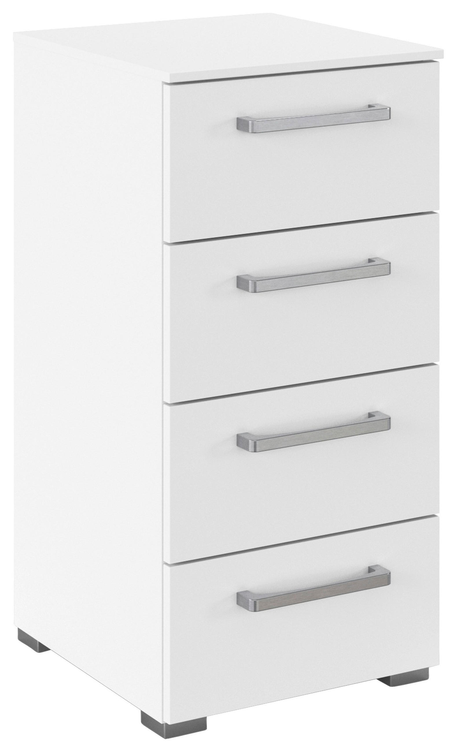 KOMMODE , 40/81/42 cm, 4 Schublade(n)  - Edelstahlfarben/Alufarben, Basics, Holzwerkstoff/Kunststoff (40/81/42cm) - Xora