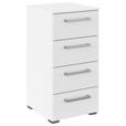 KOMMODE , 40/81/42 cm, 4 Schublade(n)  - Edelstahlfarben/Alufarben, Basics, Holzwerkstoff/Kunststoff (40/81/42cm) - Xora