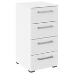 KOMMODE , 40/81/42 cm, 4 Schublade(n)  - Edelstahlfarben/Alufarben, Basics, Holzwerkstoff/Kunststoff (40/81/42cm) - Xora
