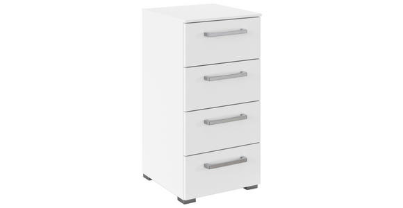 KOMMODE , 40/81/42 cm, 4 Schublade(n)  - Edelstahlfarben/Alufarben, Basics, Holzwerkstoff/Kunststoff (40/81/42cm) - Xora