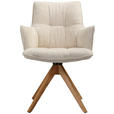 ARMLEHNSTUHL  in Eisen Chenille  - Eichefarben/Beige, Design, Holz/Textil (59,5/88,5/63cm) - Novel