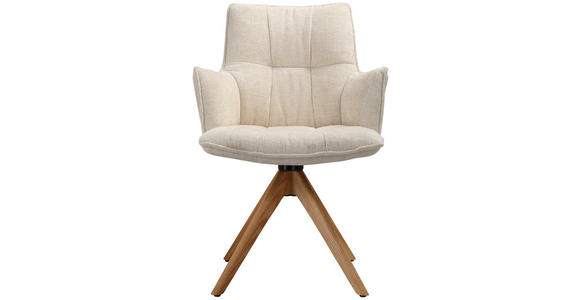 ARMLEHNSTUHL  in Eisen Chenille  - Eichefarben/Beige, Design, Holz/Textil (59,5/88,5/63cm) - Novel