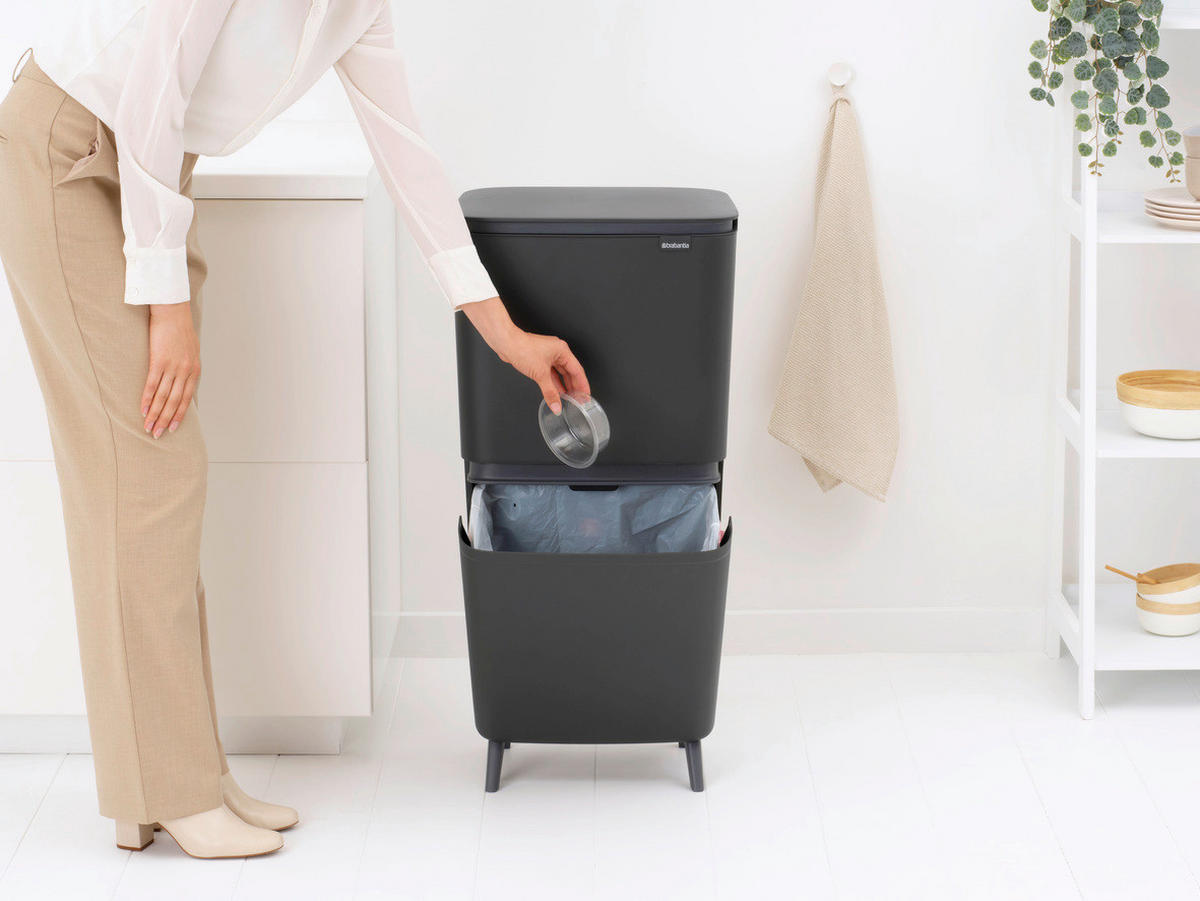 ODPADKOVÝ KOŠ  20+25 l - tmavě šedá, Basics, plast (28/88,3/41,9cm) - Brabantia