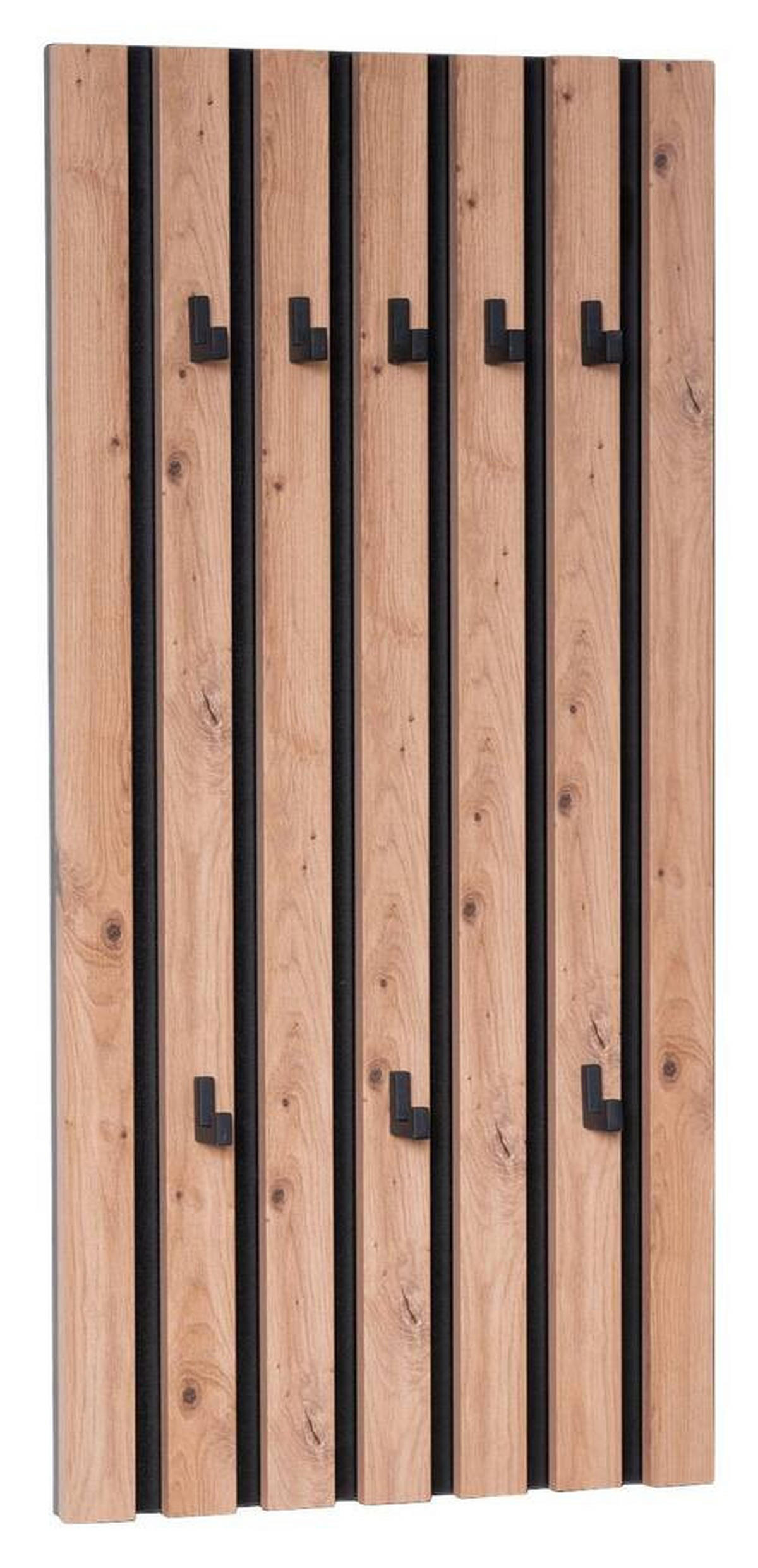 NÁSTĚNNÁ ŠATNA - černá/dub artisan, Design, kompozitní dřevo (45/90/4cm) - Xora