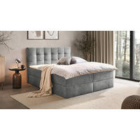 AMERICKÁ POSTEĽ, 180/200 cm, sivá - čierna/sivá, Konventionell, textil/plast (180/200cm) - Boxxx
