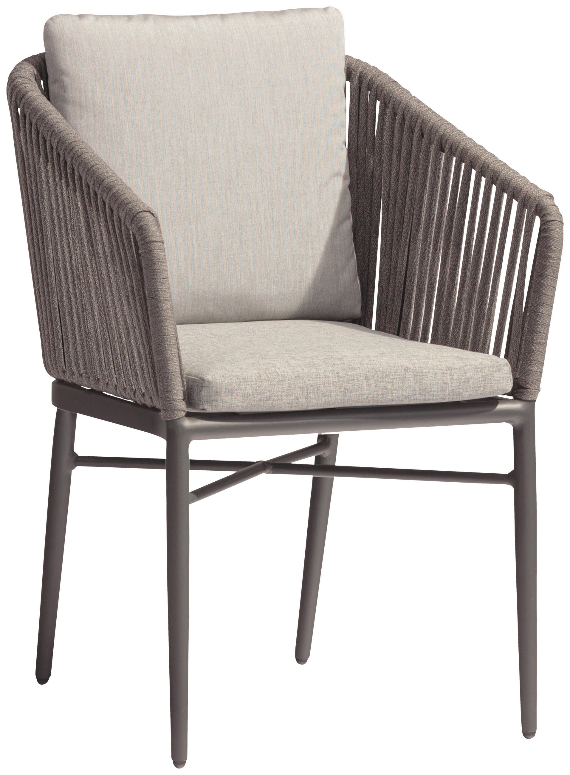 STAPELSESSEL Aluminium Graphitfarben, Grau  - Graphitfarben/Grau, MODERN, Textil/Metall (61/82/63cm) - Ambia Garden