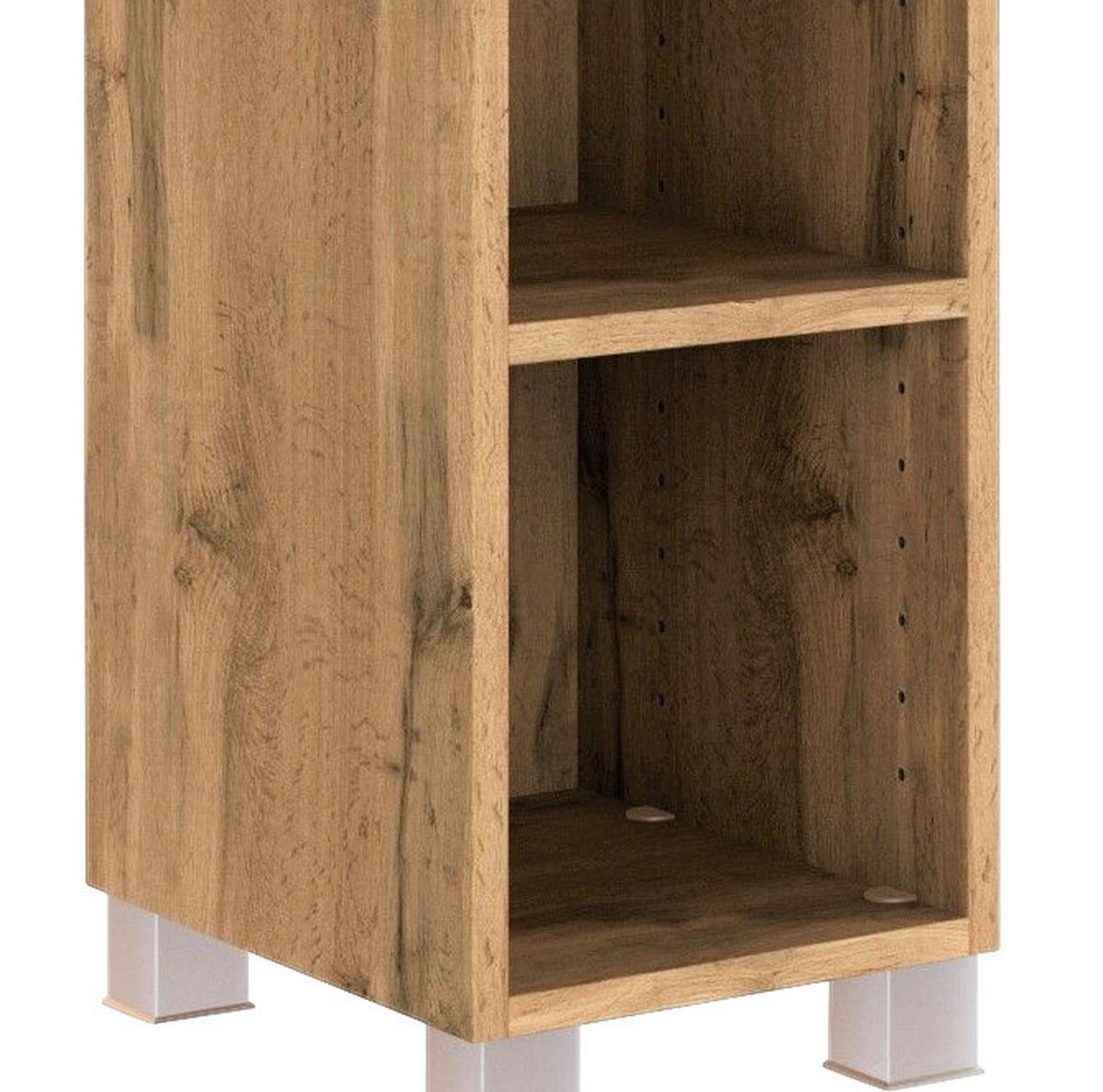BADEZIMMERREGAL  - Eichefarben/Silberfarben, KONVENTIONELL, Holzwerkstoff/Kunststoff (25cm) - Held