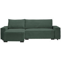 ECKSOFA in Cord, Webstoff Grün  - Schwarz/Grün, MODERN, Holz/Textil (157/265cm) - Carryhome