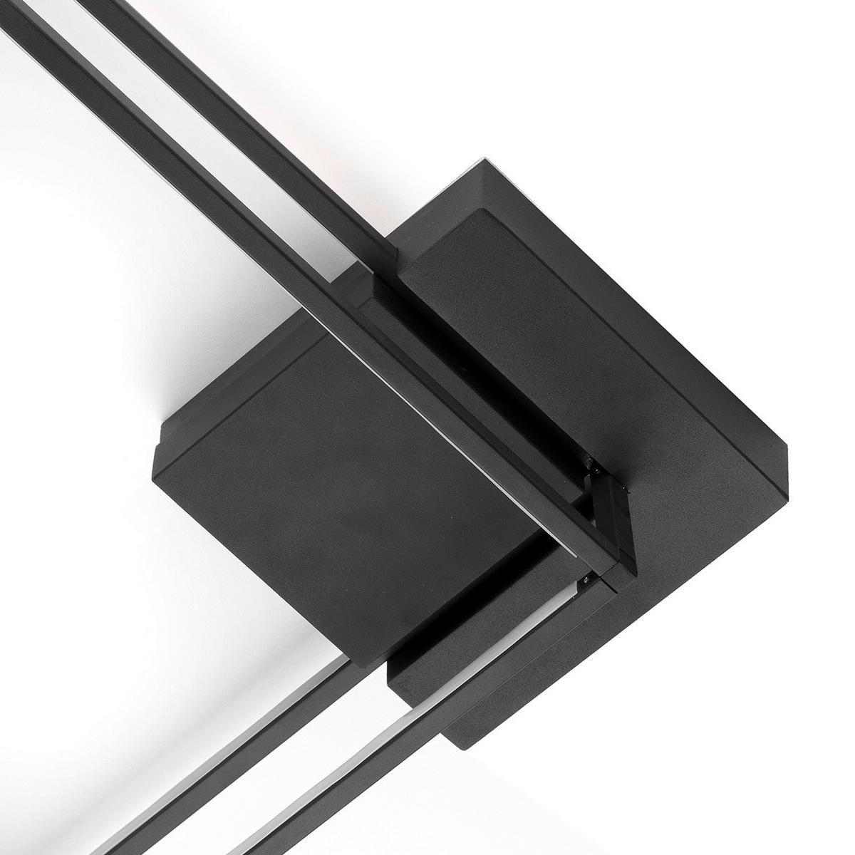 LED-DECKENLEUCHTE 5002 PING 45/45/13 cm   - Schwarz, Design, Metall (45/45/13cm)