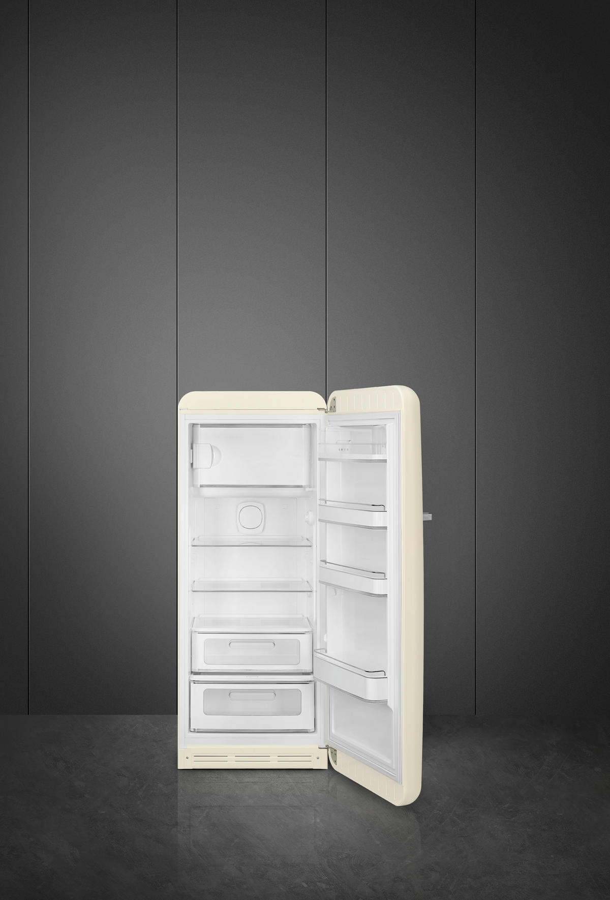 KÜHLSCHRANK 60/150/72,8 cm  - Creme, Basics, Glas/Metall (60/150/72,8cm) - SMEG