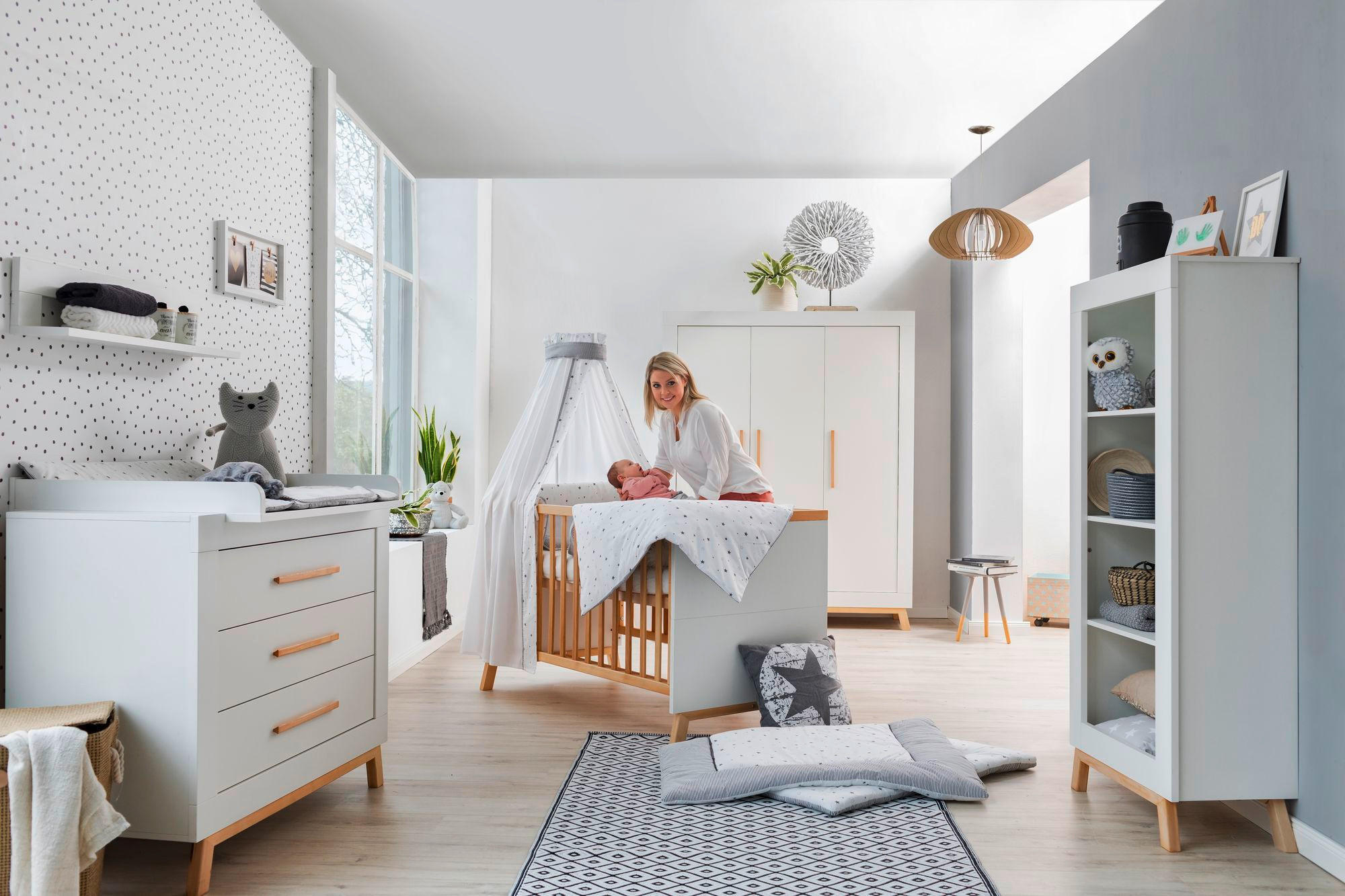 BABYZIMMER Miami White  - Buchefarben/Weiß, Basics, Holz/Holzwerkstoff - Schardt