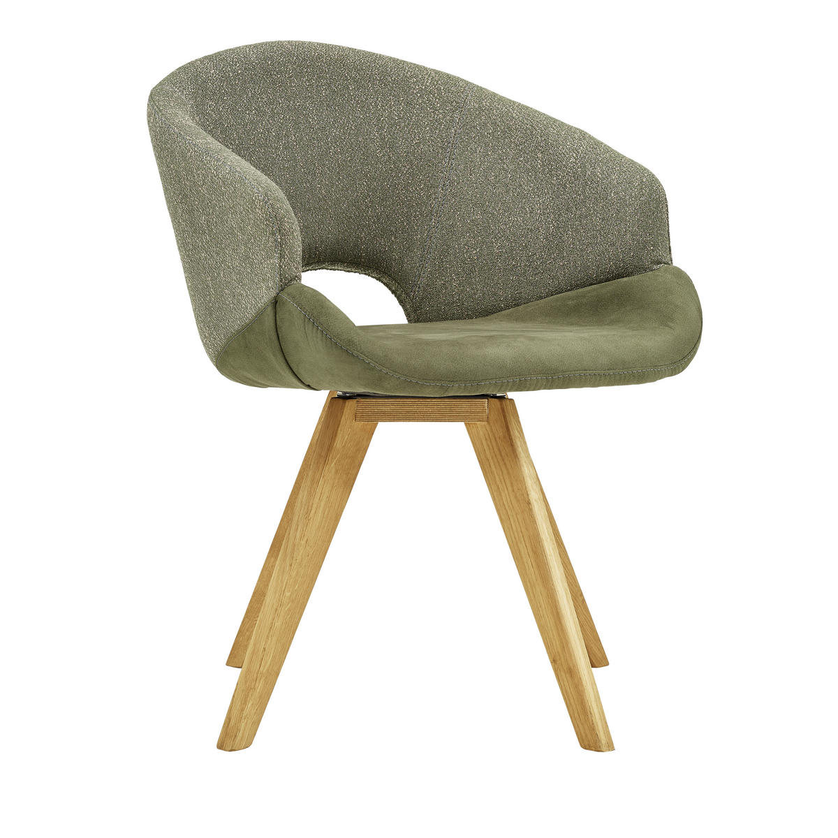 ARMLEHNSTUHL  in Webstoff  - Eichefarben/Creme, Design, Holz/Textil (58/83/59cm) - Linea Natura