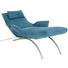 RELAXLIEGE Echtleder Türkis - Türkis/Edelstahlfarben, Design, Leder/Metall (78/47-107/152-208cm) - Koinor