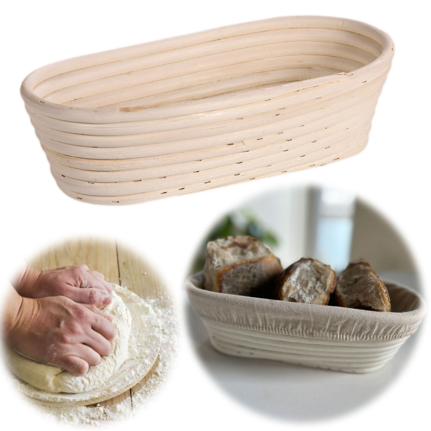 KALUP ZA KRUH  drvo   - prirodne boje, Basics, tekstil/drvo (28/15/8cm) - Kesper