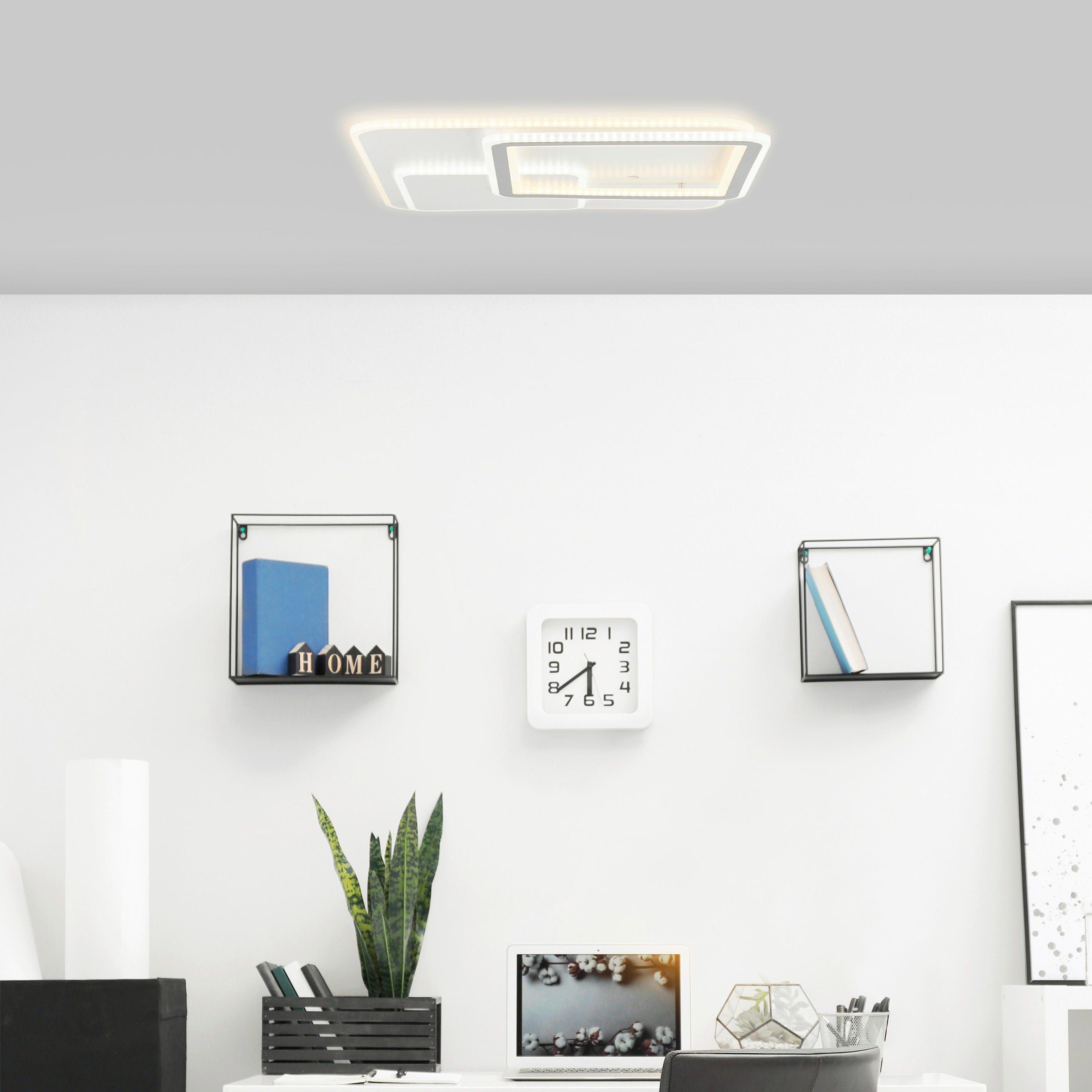 LED SVJETILJKA STROPNA Savare  - bijela/svijetlo siva, Basics, metal/plastika (50/6/50cm)