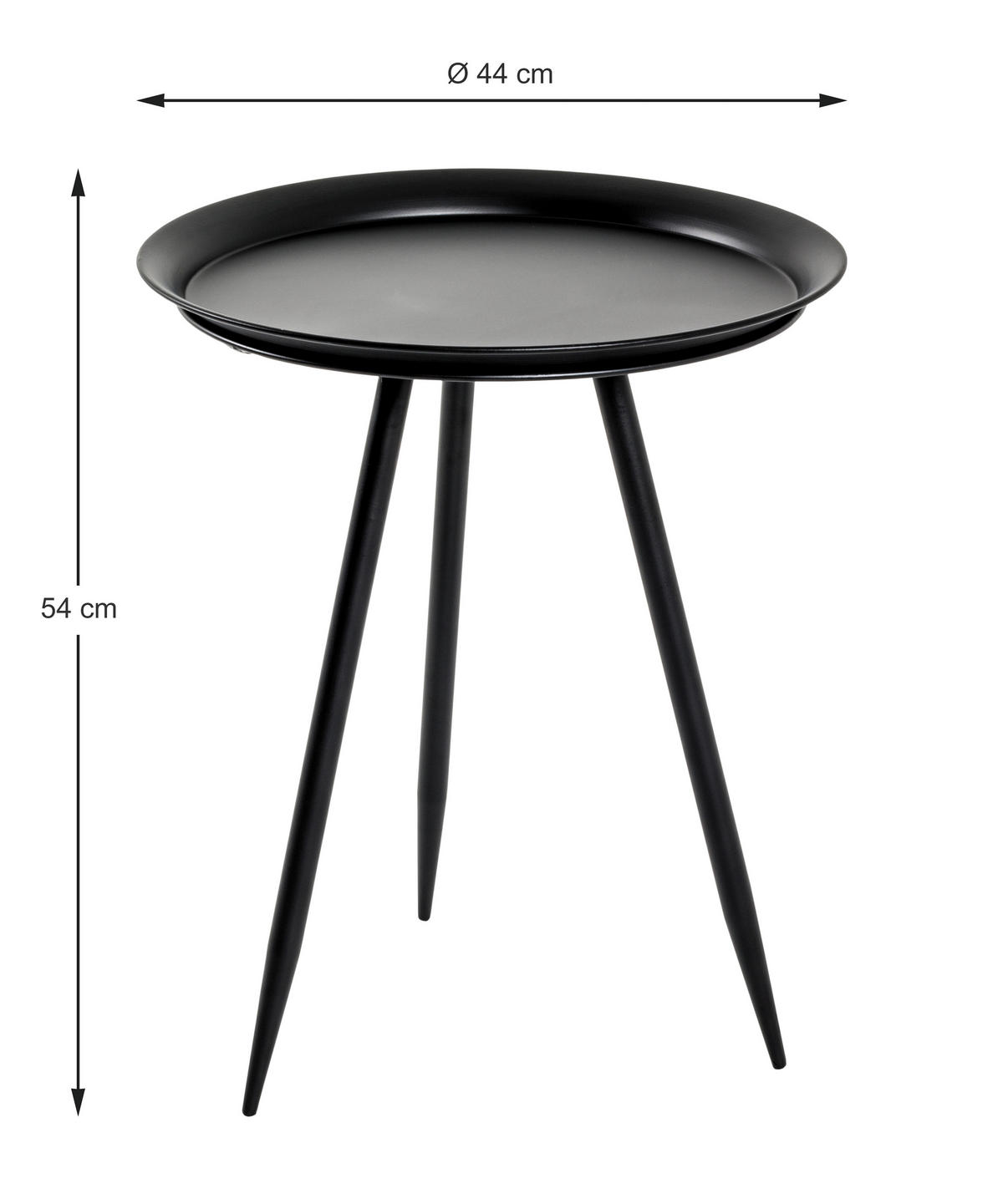 MIZICA, črna  - črna, Trend, kovina (54/54/44cm) - Lomoco