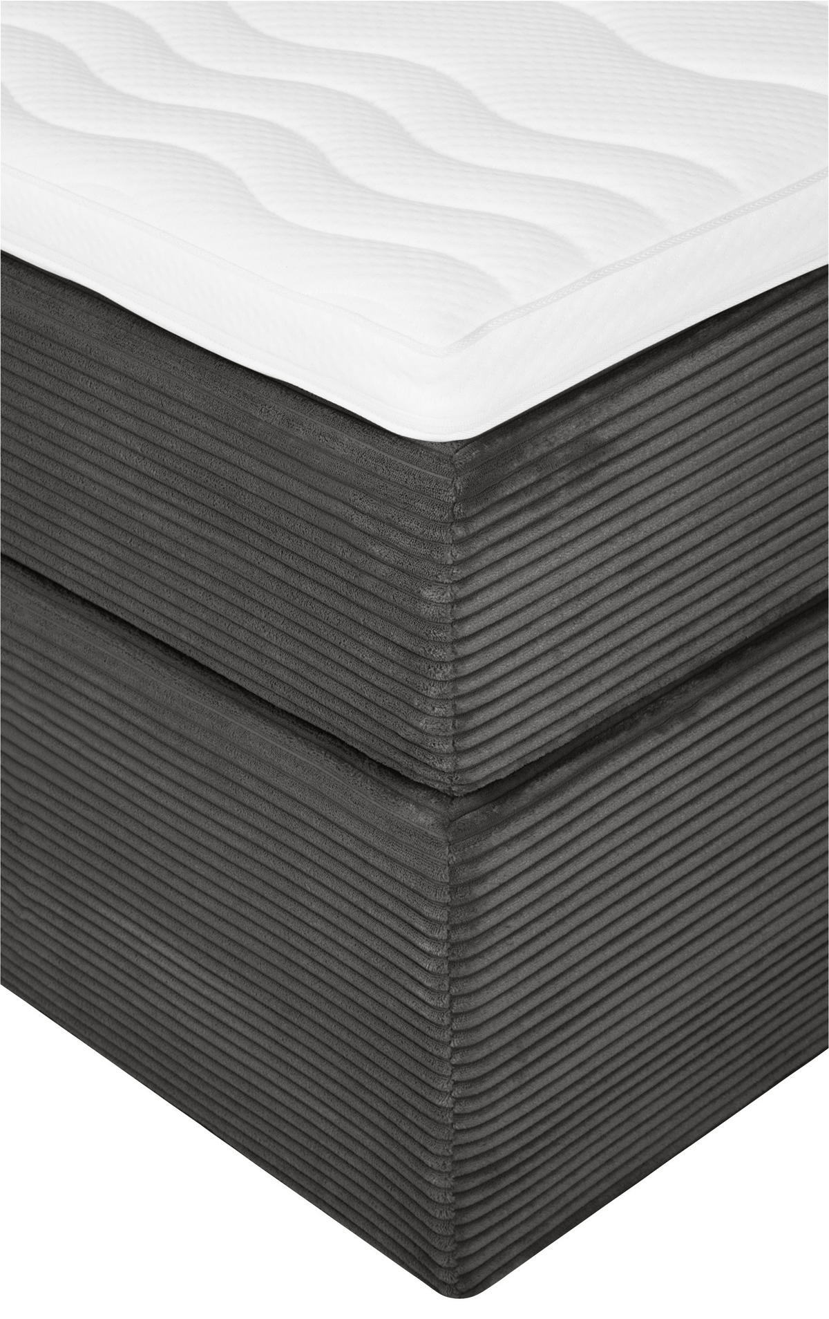 BOXSPRINGBETT 180/200 cm  in Grau  - Schwarz/Grau, Konventionell, Holz/Textil (180/200cm) - Carryhome