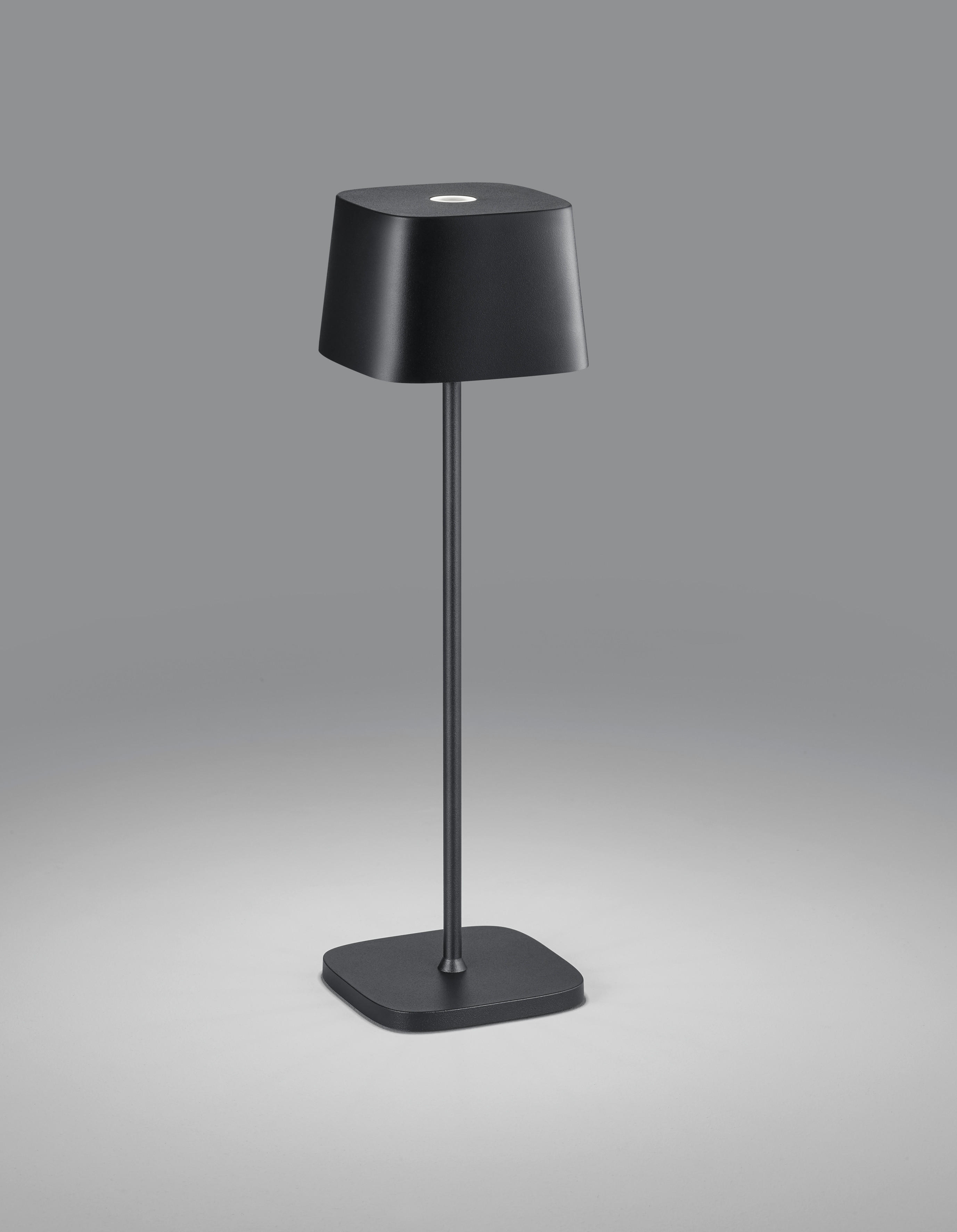 LED-TISCHLEUCHTE KORI  - Schwarz, Design, Metall (10/35cm) - Helestra