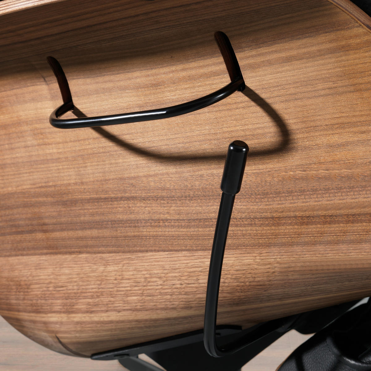 RELAXSESSEL Echtleder Relaxfunktion, Kopfteilverstellung    - Nussbaumfarben/Schwarz, Design, Leder/Holz (78/104-113/84cm) - Welnova