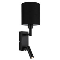 LED-WANDLEUCHTE 15/45,5 cm   - Schwarz, KONVENTIONELL, Textil/Metall (15/45,5cm) - Globo