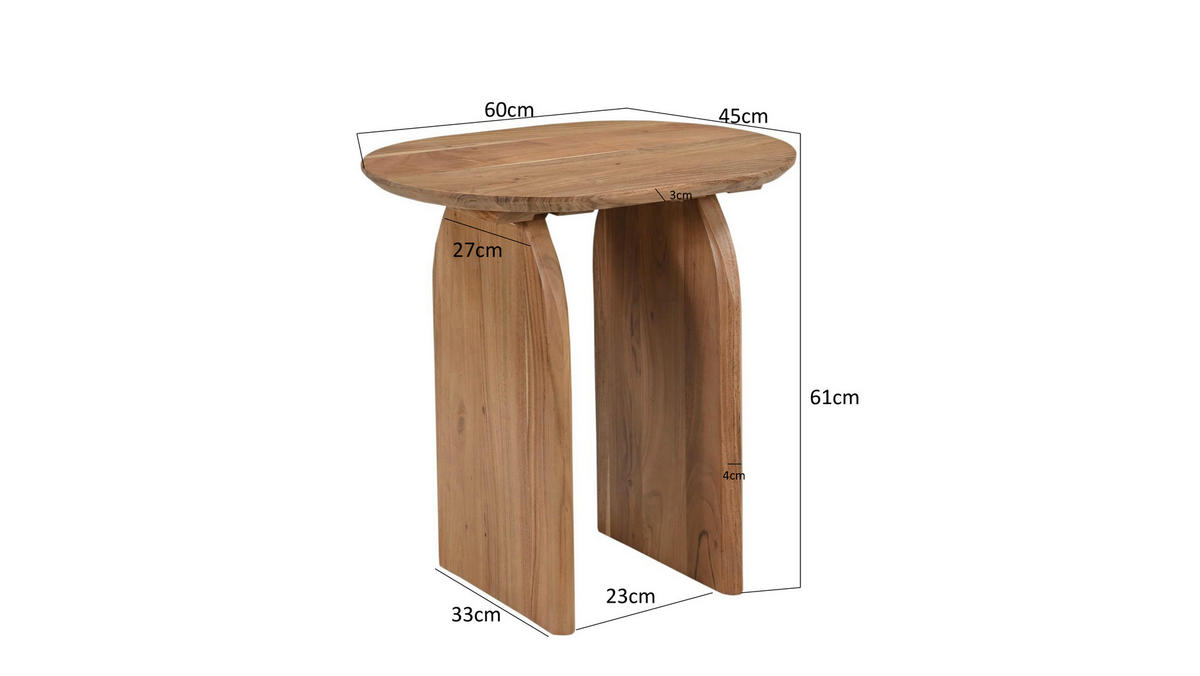 BEISTELLTISCH in Holz 60/45/61 cm  - Naturfarben, Design, Holz (60/45/61cm) - MID.YOU