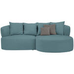 ECKSOFA in Plüsch Petrol  235/166 cm  - Petrol/Schwarz, MODERN, Kunststoff/Textil (235/166cm) - Hom`in