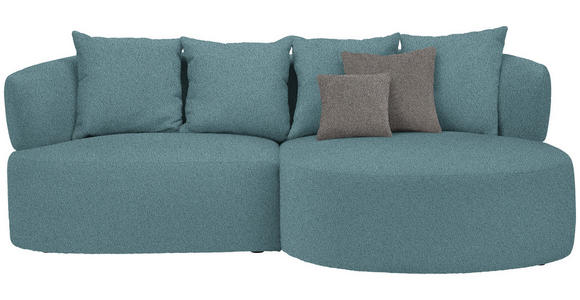 ECKSOFA in Plüsch Petrol  235/166 cm  - Petrol/Schwarz, MODERN, Kunststoff/Textil (235/166cm) - Hom`in