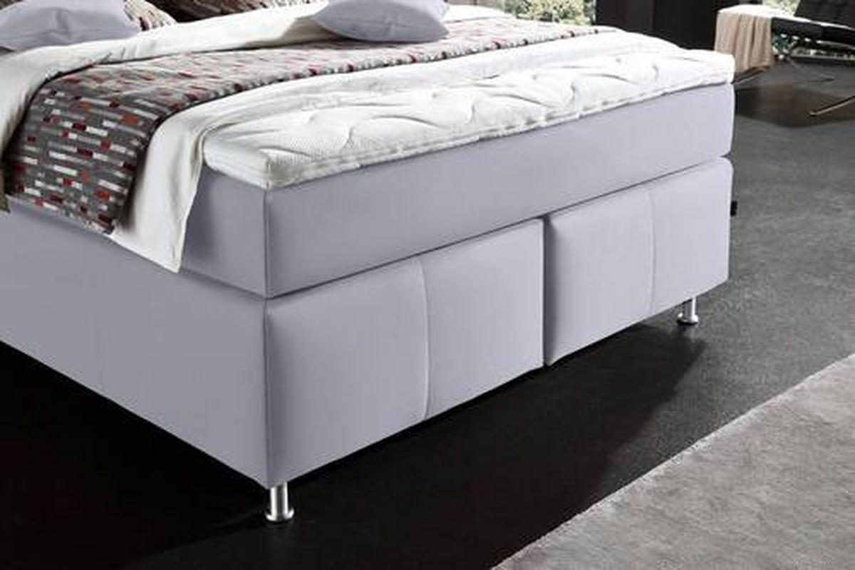 BOXSPRINGBETT 140/200 cm  in Grau  - Alufarben/Grau, Konventionell, Textil/Metall (140/200cm) - Dieter Knoll