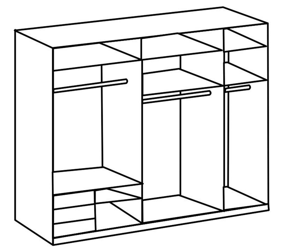 SCHWEBETÜRENSCHRANK in Graphitfarben, Eichefarben  - Chromfarben/Eichefarben, Modern, Holzwerkstoff (250/236/65cm) - MID.YOU