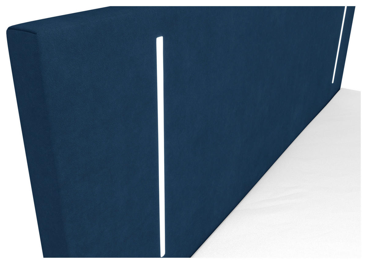 BOXBETT 160/200 cm  in Dunkelblau  - Schwarz/Dunkelblau, KONVENTIONELL, Textil/Metall (160/200cm) - Modante