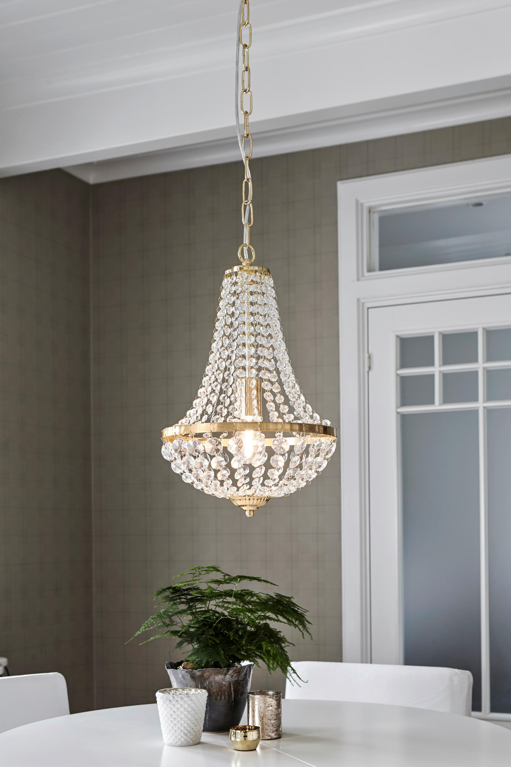 KRONLEUCHTER 30/40 cm   - Klar/Goldfarben, Basics, Glas/Metall (30/40cm) - Markslöjd