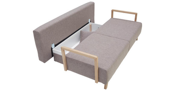 SCHLAFSOFA in Textil Eichefarben, Dunkelrot - Eichefarben/Naturfarben, KONVENTIONELL, Holz/Textil (200/92/95cm) - Venda
