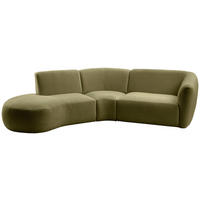 ECKSOFA Grün Mikrofaser  - Schwarz/Grün, MODERN, Kunststoff/Textil (182/276cm) - Livetastic