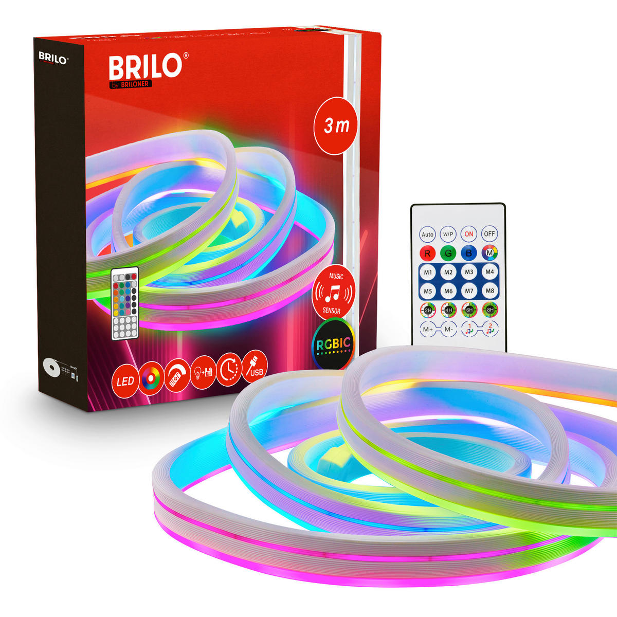 LED SZALAG  - fehér, Basics, műanyag (300/0,7/1,4cm)