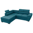 ECKSOFA  in Flachgewebe Petrol  - Petrol/Schwarz, KONVENTIONELL, Kunststoff/Textil (220/266cm) - Carryhome