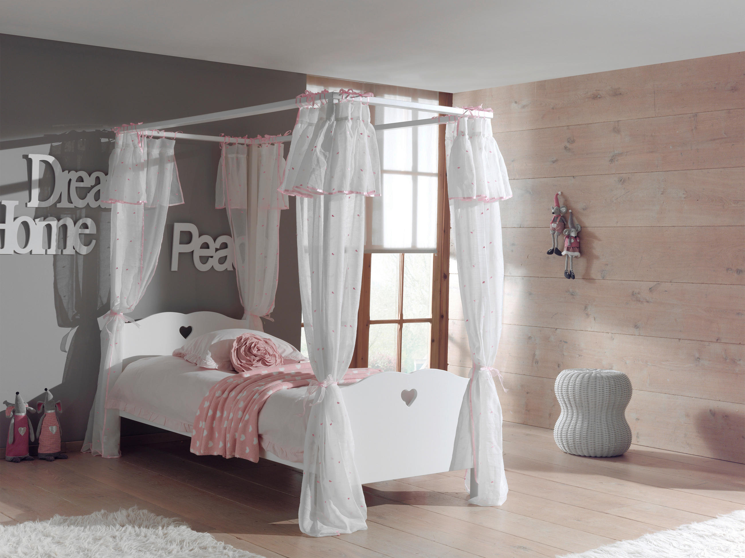 HIMMELBETT 90/200 cm  in Weiß  - Weiß, KONVENTIONELL, Textil (90/200cm) - Vipack