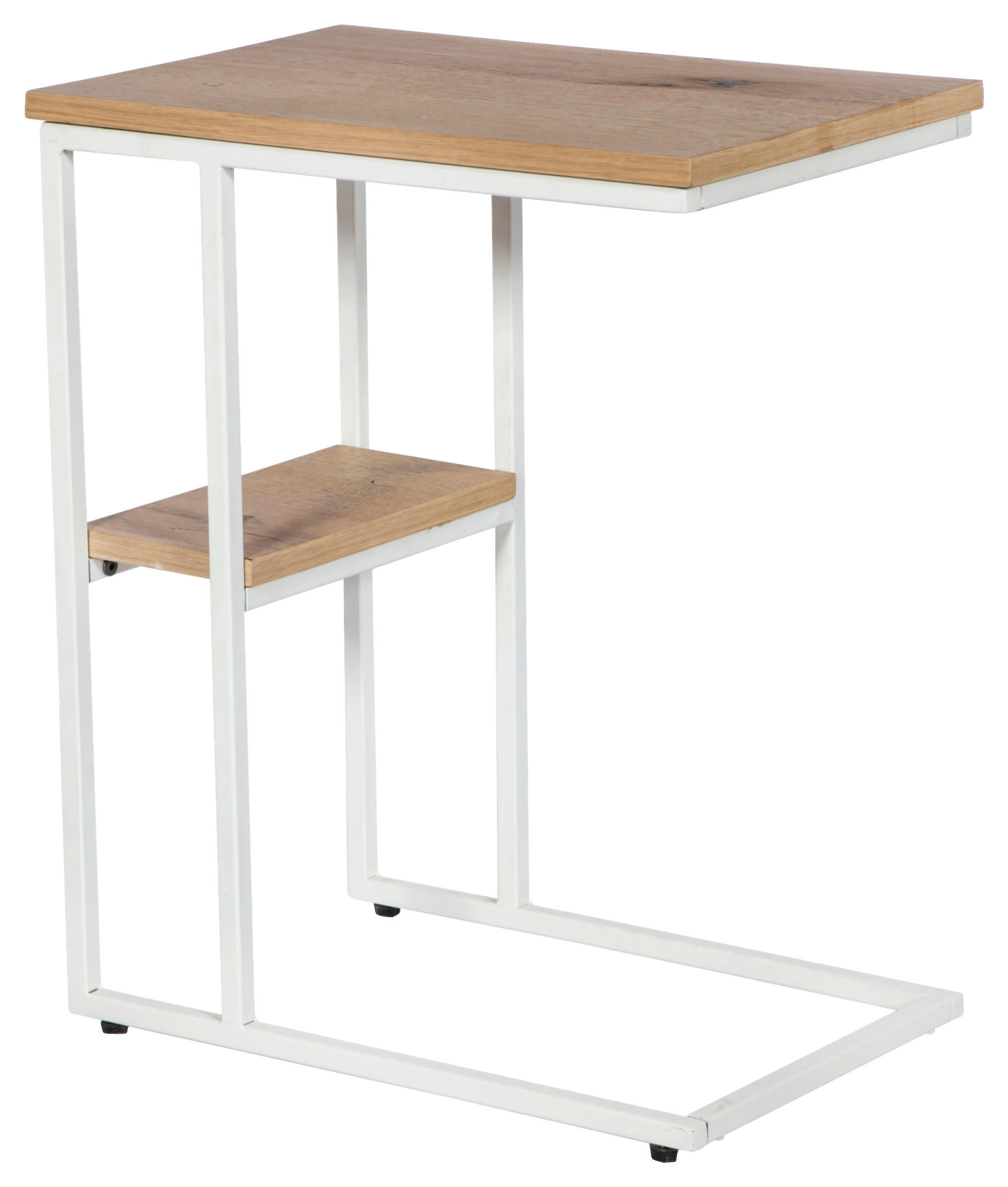 BEISTELLTISCH 45/30/55 cm Eiche furniert Eichefarben rechteckig  - Eichefarben/Weiß, Design, Holz/Holzwerkstoff (45/30/55cm) - Landscape