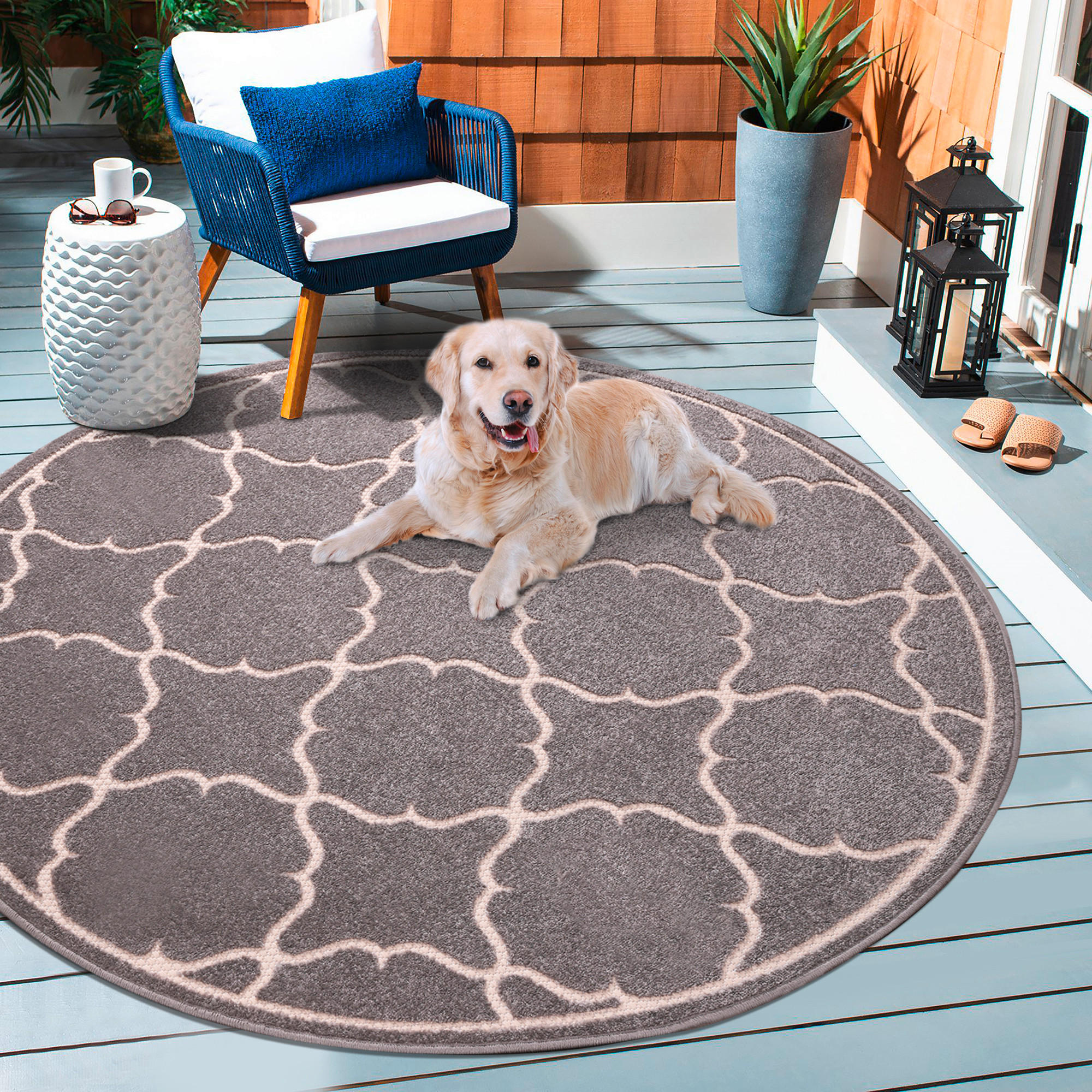 OUTDOORTEPPICH 120 cm Berlin Hellgrau  - Hellgrau, LIFESTYLE, Kunststoff/Textil (120cm)