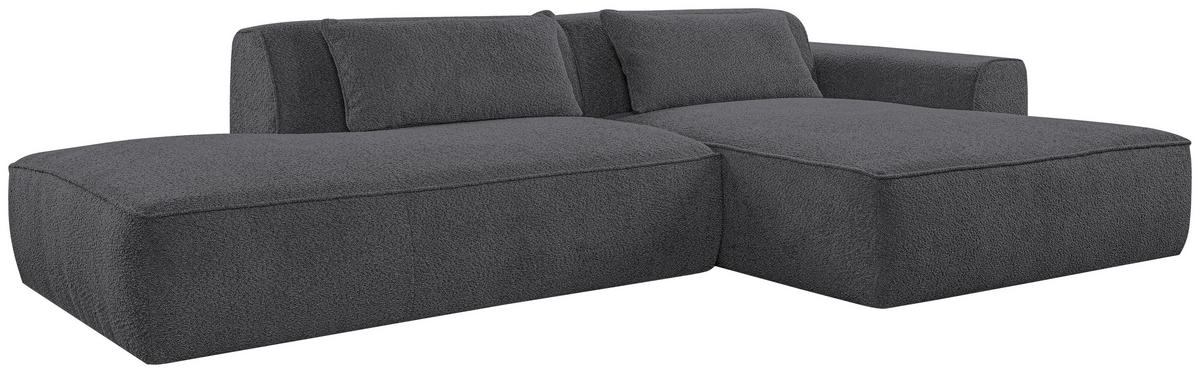 ROHOVÁ SEDAČKA, plast, textil, kompozitní dřevo, barvy grafitu - černá/barvy grafitu, Konvenční, kompozitní dřevo/textil (294/165cm) - Livetastic