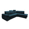 ECKSOFA Dunkelblau Mikrofaser  - Chromfarben/Dunkelblau, Design, Textil/Metall (283/228cm) - Livetastic