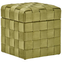 HOCKER Samt Grün  - Schwarz/Grün, Trend, Textil (40/43/40cm) - Xora