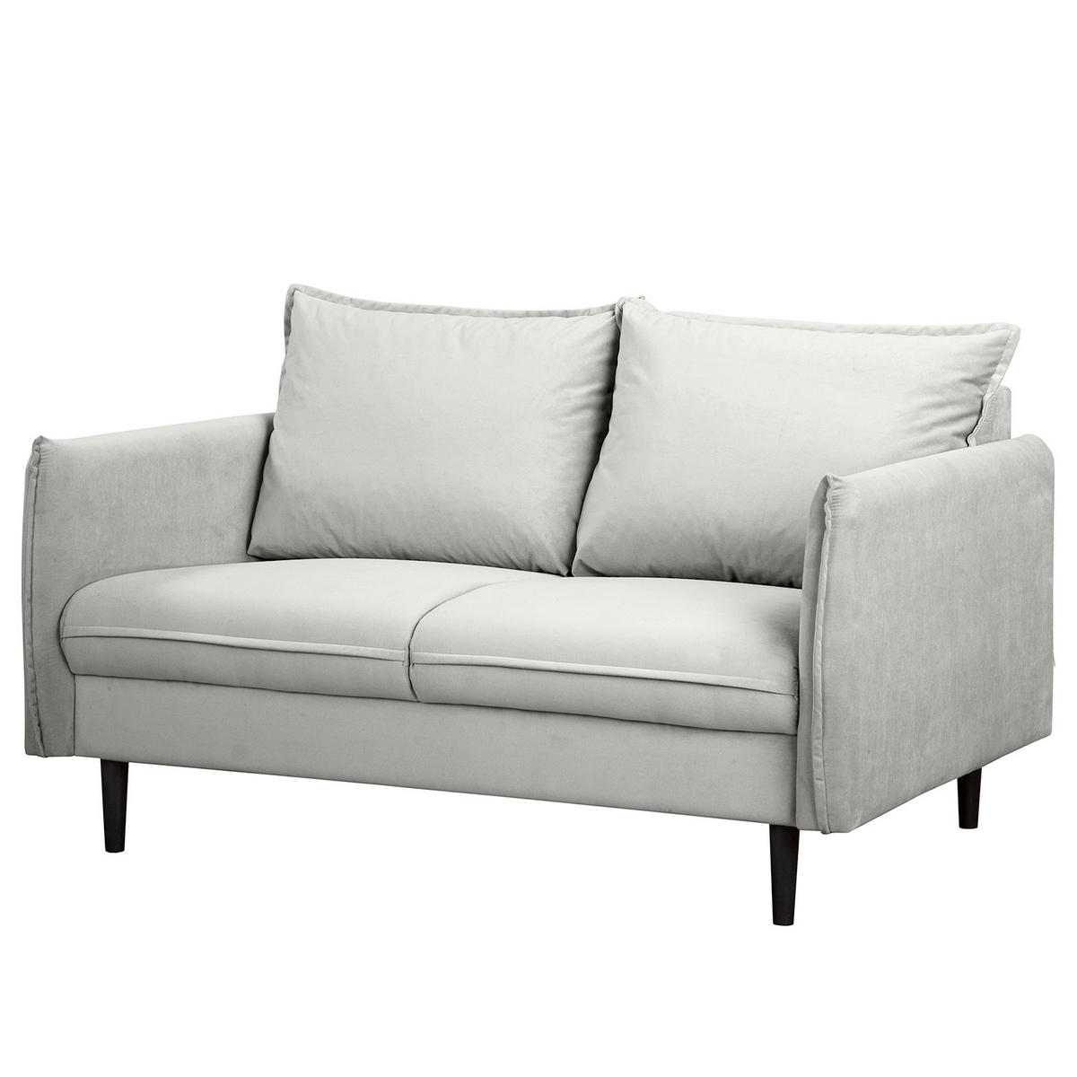 2-SITZER-SOFA JULI in Samt Grau  - Schwarz/Grau, Design, Holz/Textil (138/86/100cm) - P & B