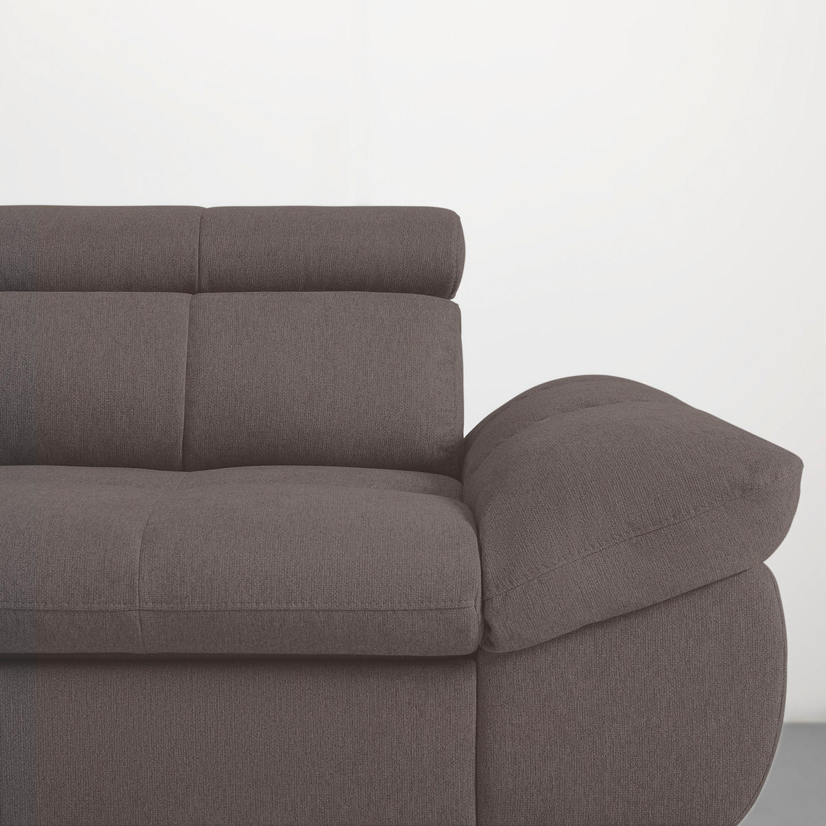 ECKSOFA in Chenille Graphitfarben  - Schwarz/Graphitfarben, Modern, Textil/Metall (201/296cm) - Livetastic