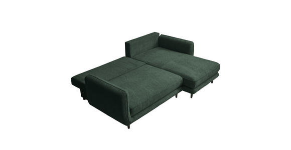 ECKSOFA in Struktur Dunkelgrün  - Dunkelgrün/Schwarz, KONVENTIONELL, Holz/Textil (247/170cm) - Carryhome