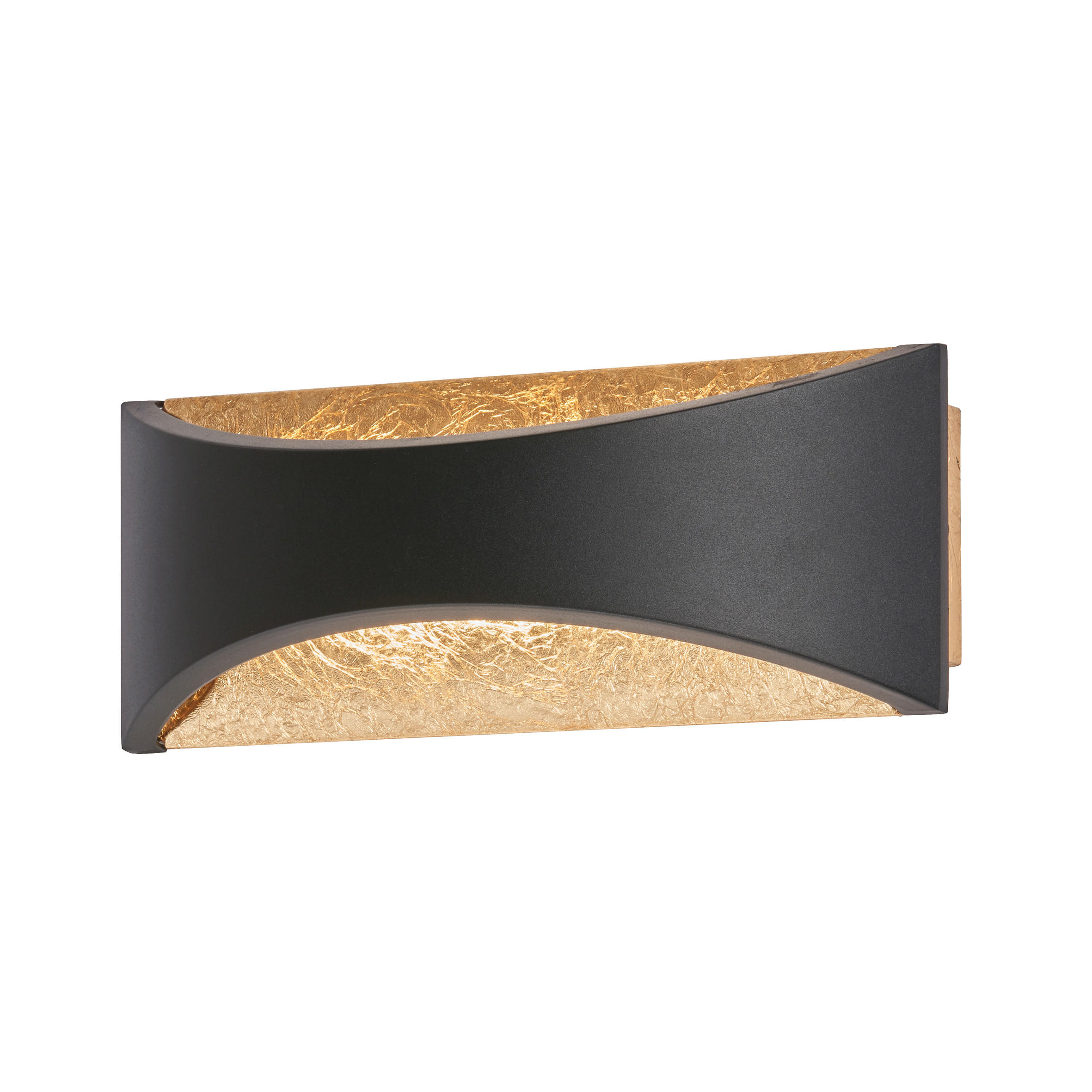 Fischer & Honsel Led-Wandleuchte Rio Schwarz, Gold 22.5x9 cm
