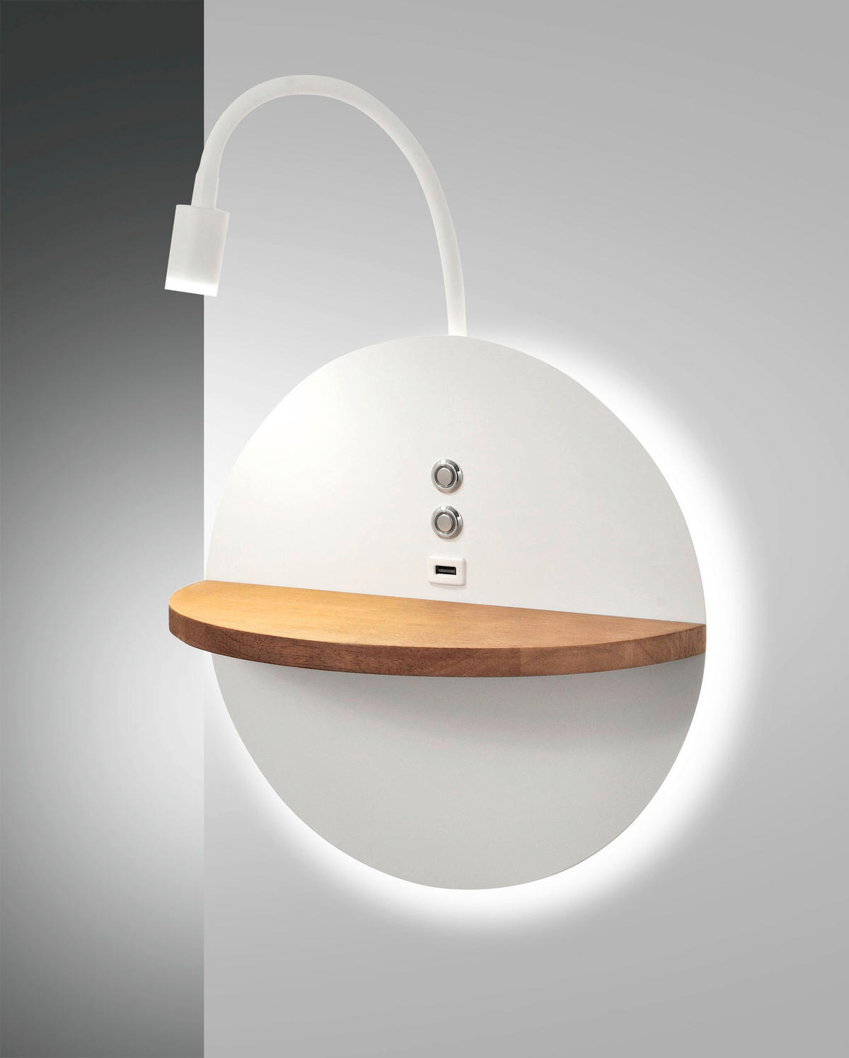 LED-WANDLEUCHTE 30/62 cm   - Weiß, Design, Holz/Metall (30/62cm) - Fabas Luce