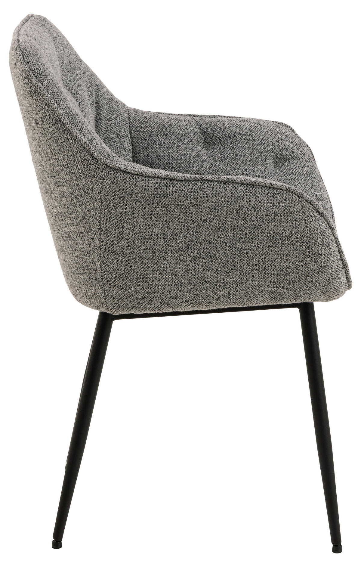 ARMLEHNSTUHL Bouclé Grau  - Schwarz/Grau, MODERN, Textil/Metall (58/83/55cm) - MID.YOU