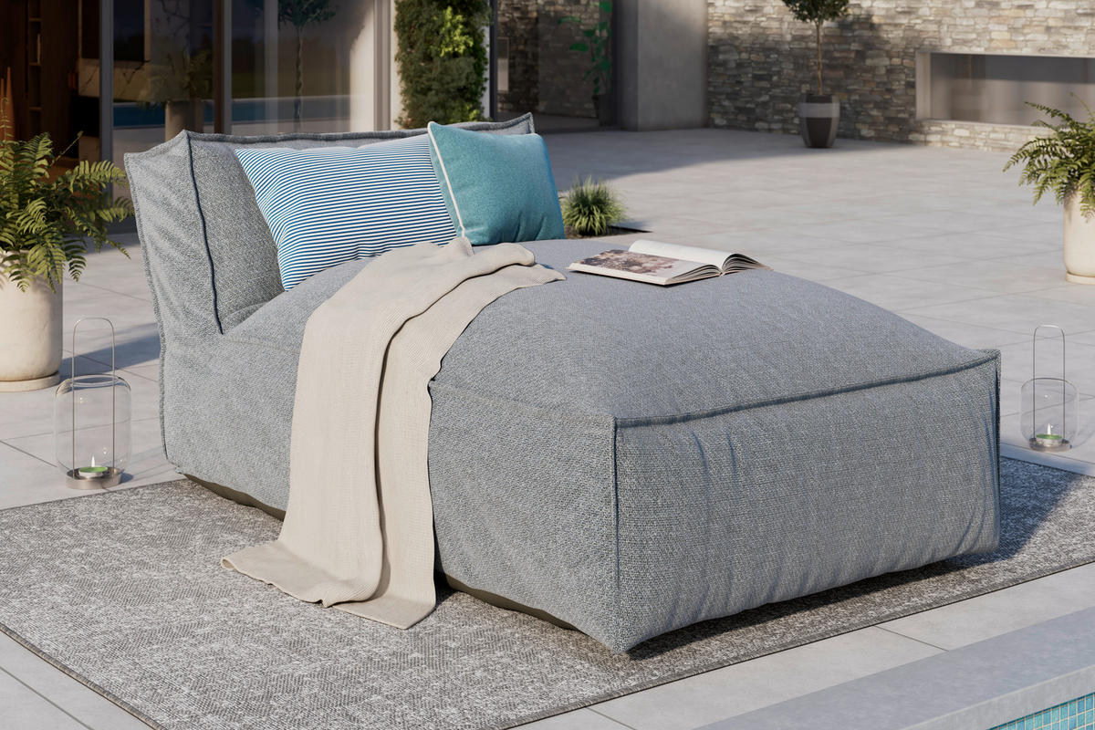 LOUNGESOFA 170/80/95 cm  - Grau, MODERN, Textil (170/80/95cm) - Ambia Garden