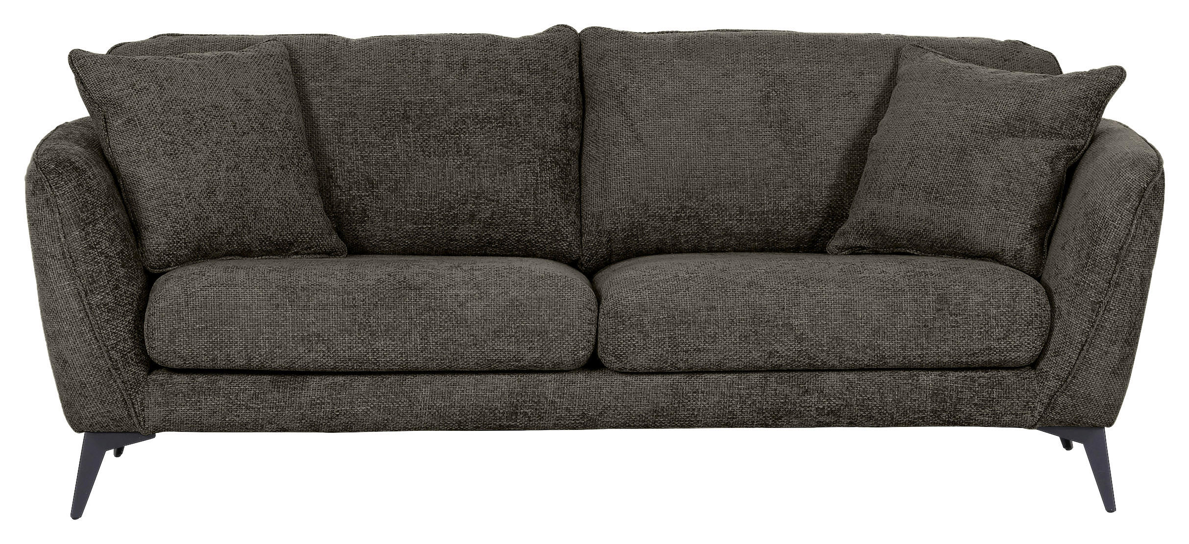 BIGSOFA Chenille Dunkelgrau  - Dunkelgrau/Schwarz, KONVENTIONELL, Textil/Metall (215/70/98cm) - Carryhome